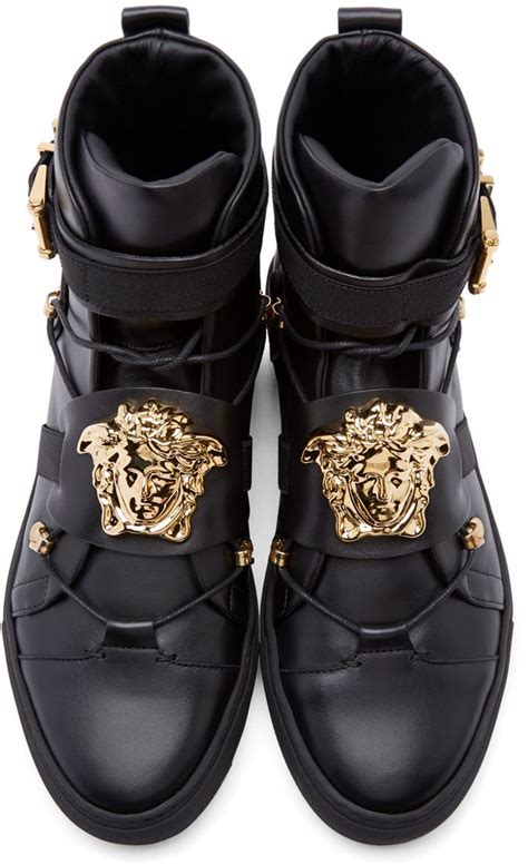 versace black leather medusa sneakers|Versace shoes clearance.